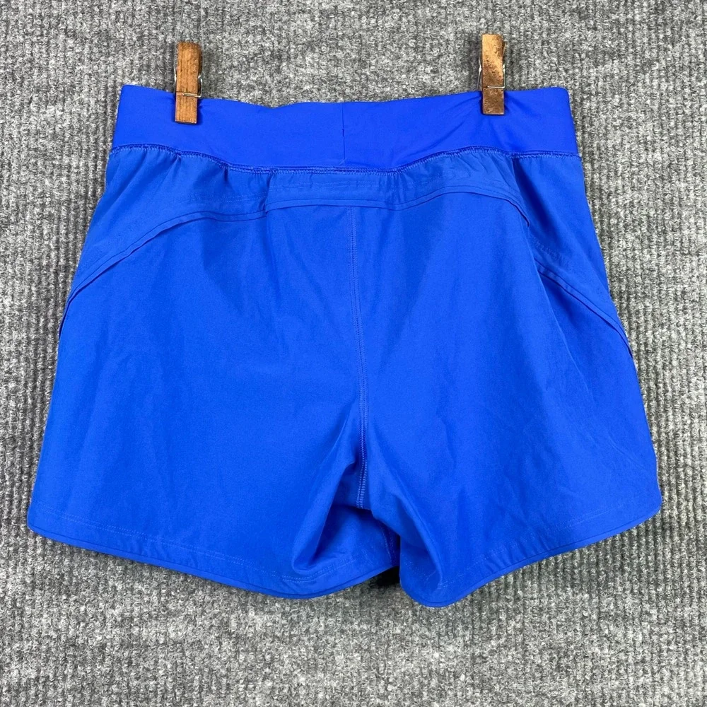 Lands' End Active Shorts Womens 8 Blue Stretch Athletic Running Pockets Gym